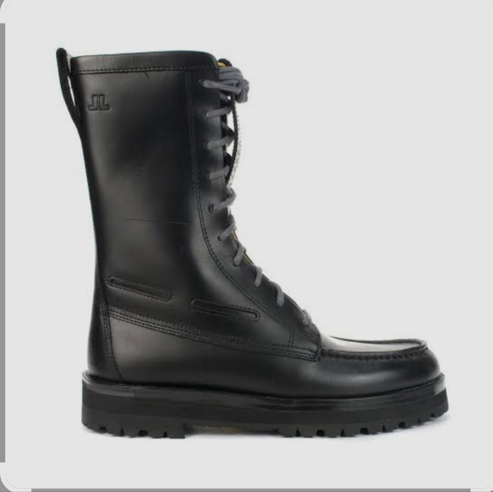 Sperry X John Legend Men's Black Leather Faux Lace Boots Size 9